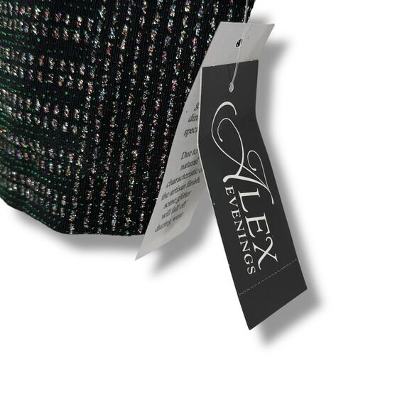 Alex Evenings 2-piece Jacket Tank Shell Glitter Stripe Shirt Set Size Small - Picture 4 of 5